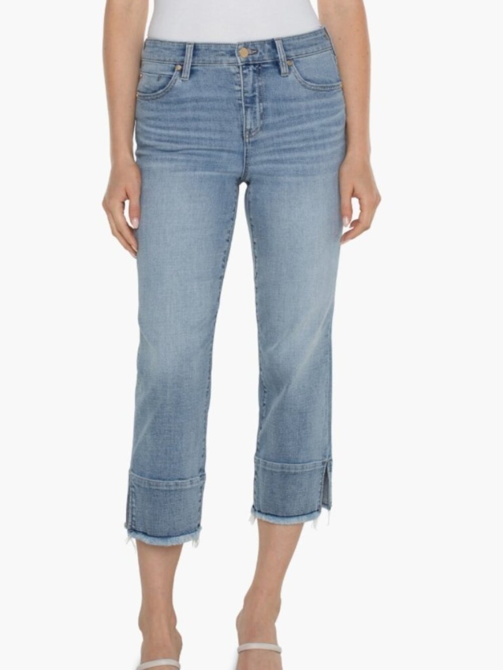 Liverpool Los Angeles Liv Frayed Split Hem Jeans Wolfbrook Size 0